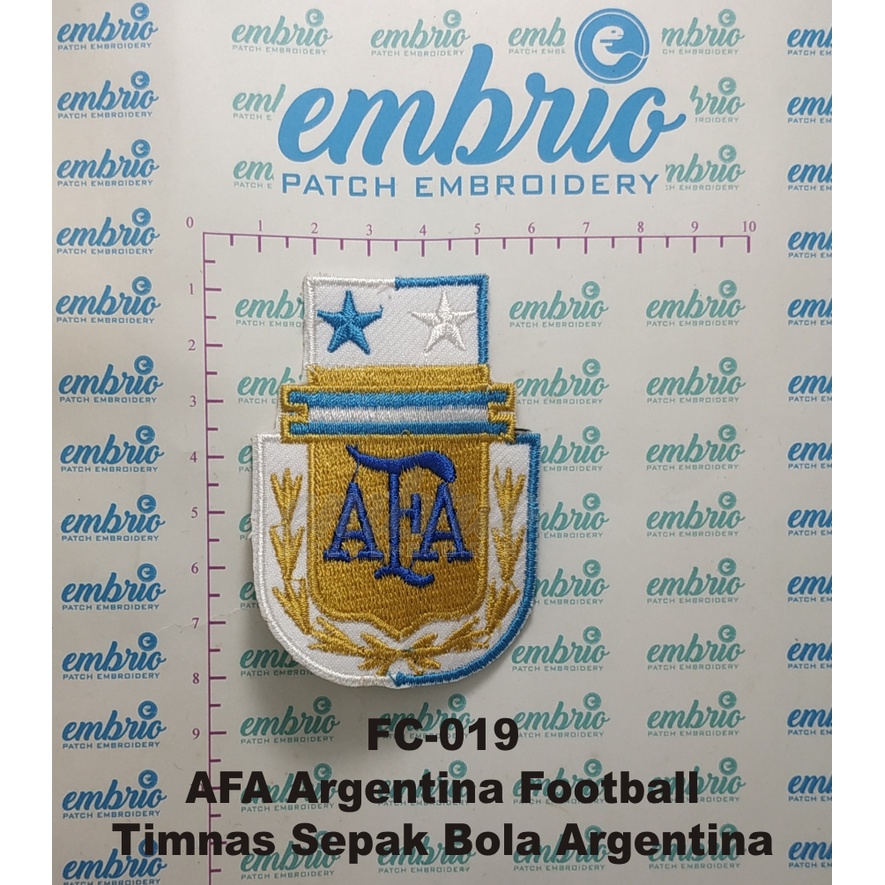 Patch Jogja FC-019 Patches AFA Argentina Football Bordir Logo Jersey Timnas Sepak Bola Argentina 5x7