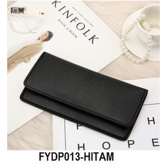 FYGALERYJAKARTA FYDP013 Dompet Wanita Panjang Lipat Dompet Polos PU Fashion Cewek-Hitam