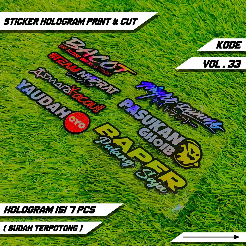 Sticker Racing Hologram Pack Print &amp; Cut Sticker Motor