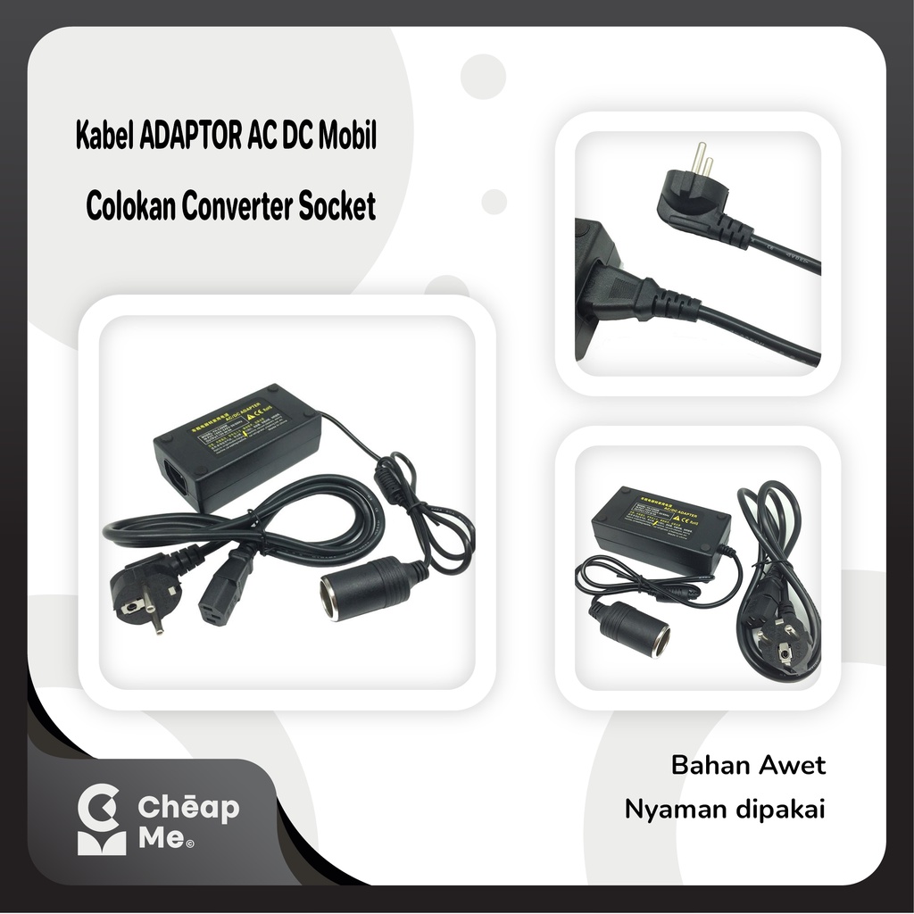 Kabel ADAPTOR AC DC Colokan Converter Lighter Mobil Socket Mobil 12V / Adaptor Lighter Converter Lig