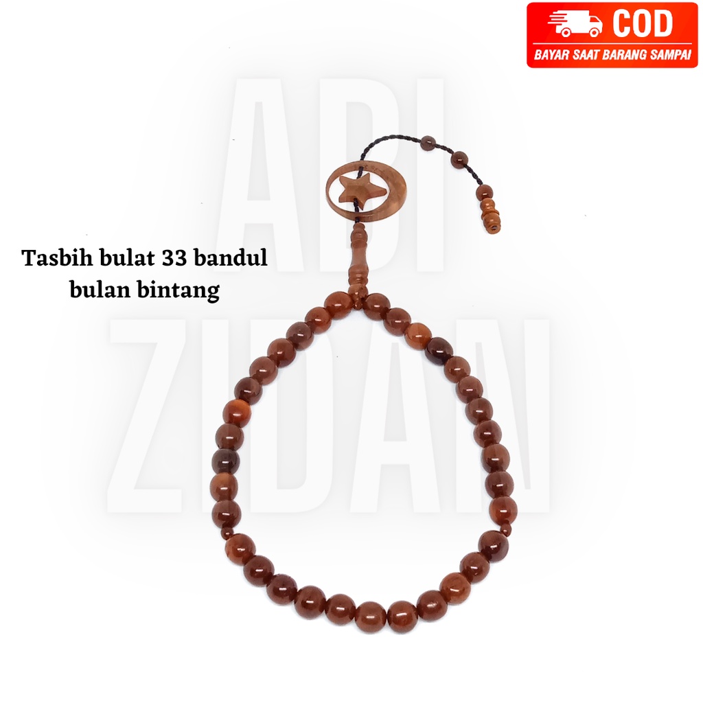 tasbih kaokah kokkah kaukah asli original model bulat 33 bulan bintang