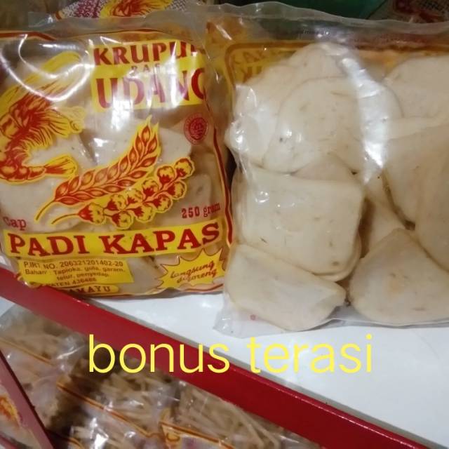 

Krupuk udang padi kapas 250gr khas cirebon indramayu