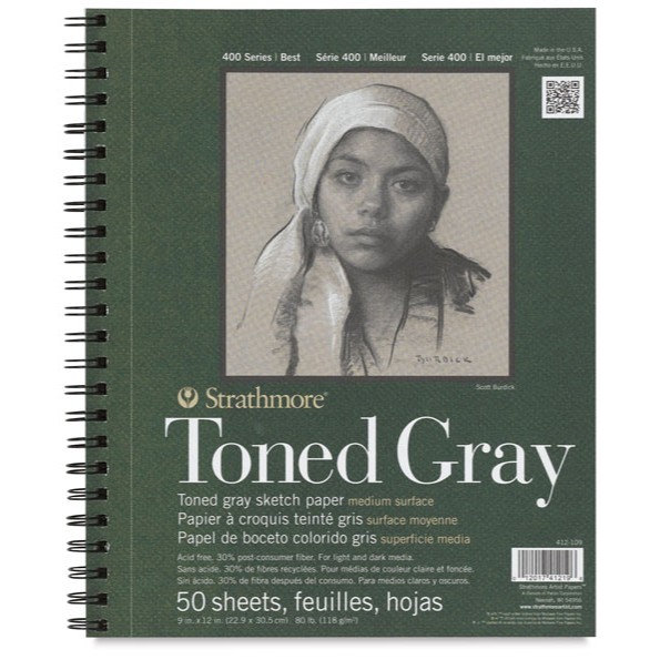 

Lyra Sketch Book - Kiky Sketch Book - Papan Tulis Gambar Strathmore Toned Gray 9" X 12" Sketch Pad -