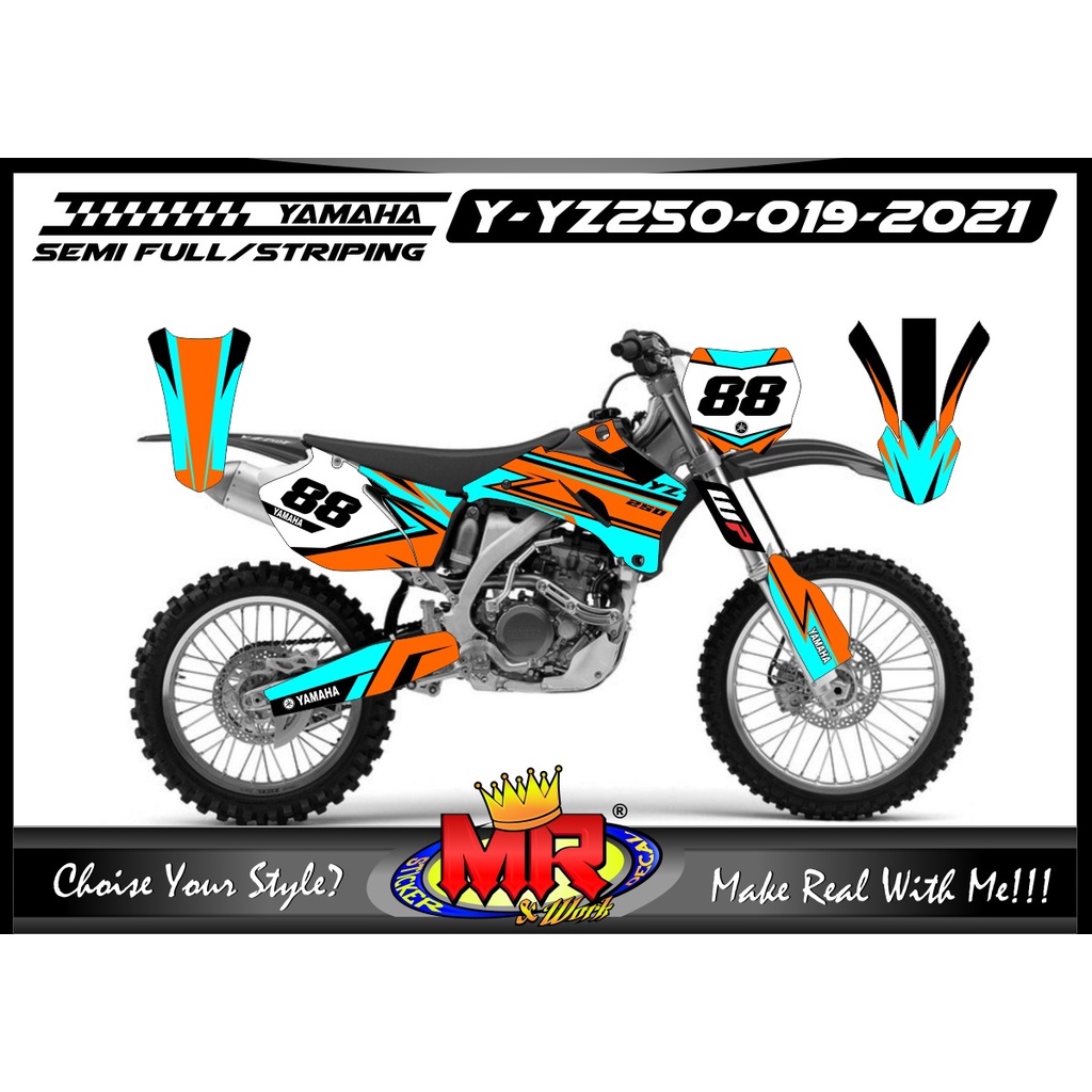 Decal Stiker Motor Yamaha YZ 250 Stiker Motor Trail Custom Decal New