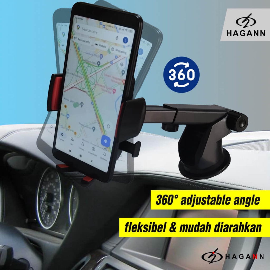 HAGANN CHO-1201 Holder HP Mobil Dashboard | Car Phone Stand Di Kaca | Dudukan HP Di Mobil – Garansi 1 Tahun