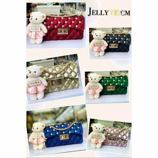 TAS IMPORT JELLY MATTE CHANEL CLASSIC DIAMOND UK18(KECIL) CCD18B GRATIS BONEKA+SYALL