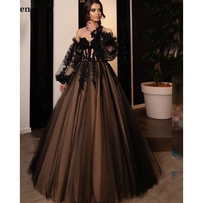 Sexy Black Formal Evening Gowns Off The Shoulder Lace Evening Party Dress Corset Prom Dress Long