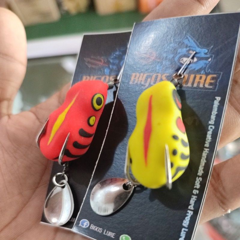 SOFT FROG MINI 3 CM BIGOS LURE HOOK VMC I UMPAN CASTING IKAN GABUS