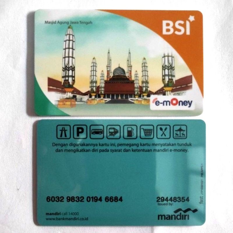 Mandiri eMoney Bank Syariah Indonesia (BSI) ORI /Like eTOLL Tapcash Flazz or Brizzi