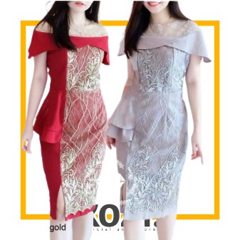 Baju dress brukat natal wanita terbaru 2022 mini dress pesta remaja kondangan party dress modern can