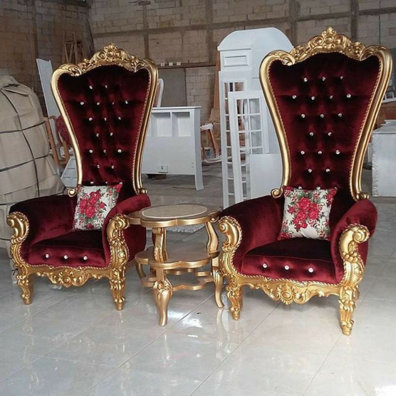 KURSI SYAHRINI SET MEJA MINIMALIS UKIRAN JEPARA KUAT EMPUK NYAMAN