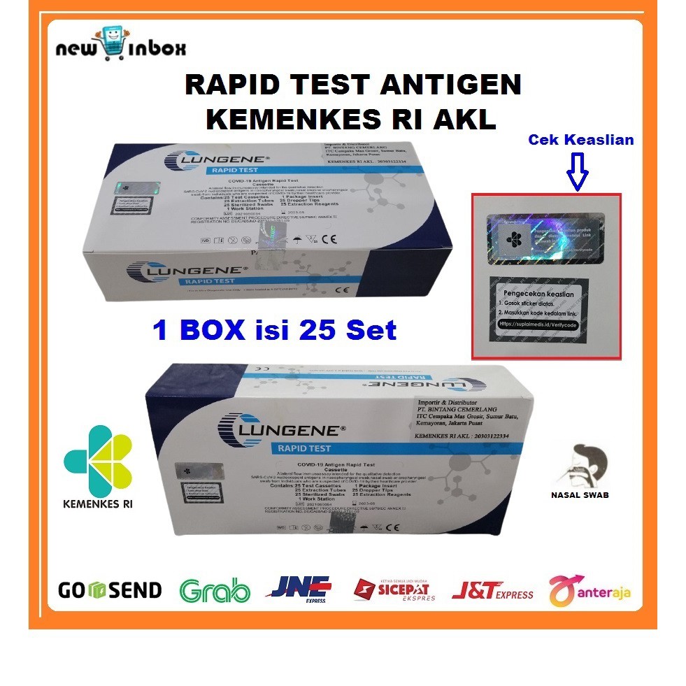 Jual Alat Rapid Test Antigen Nasal Swab Colok Hidung Clungene / Lungene ...