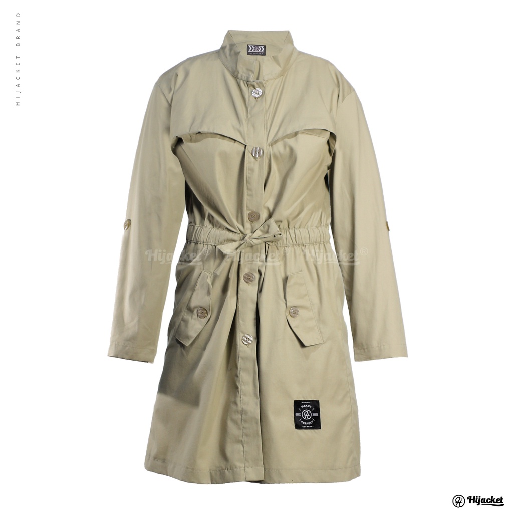 ⭐️NEW BEST SELLER⭐️ JAKET WANITA MUSLIMAH - HIJACKET VALERIA - HIJAKET HIJAB SYARI PANJANG ORIGINAL-Cream (Krem)