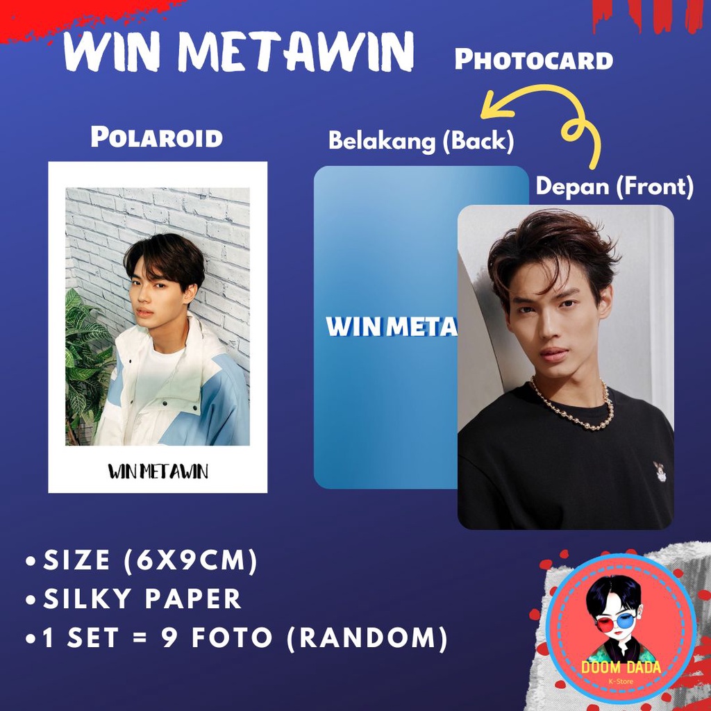 (isi 9 pcs) POLAROID WIN METAWIN AKTOR THAILAND / PHOTOCARD WIN METAWIN / STIKER