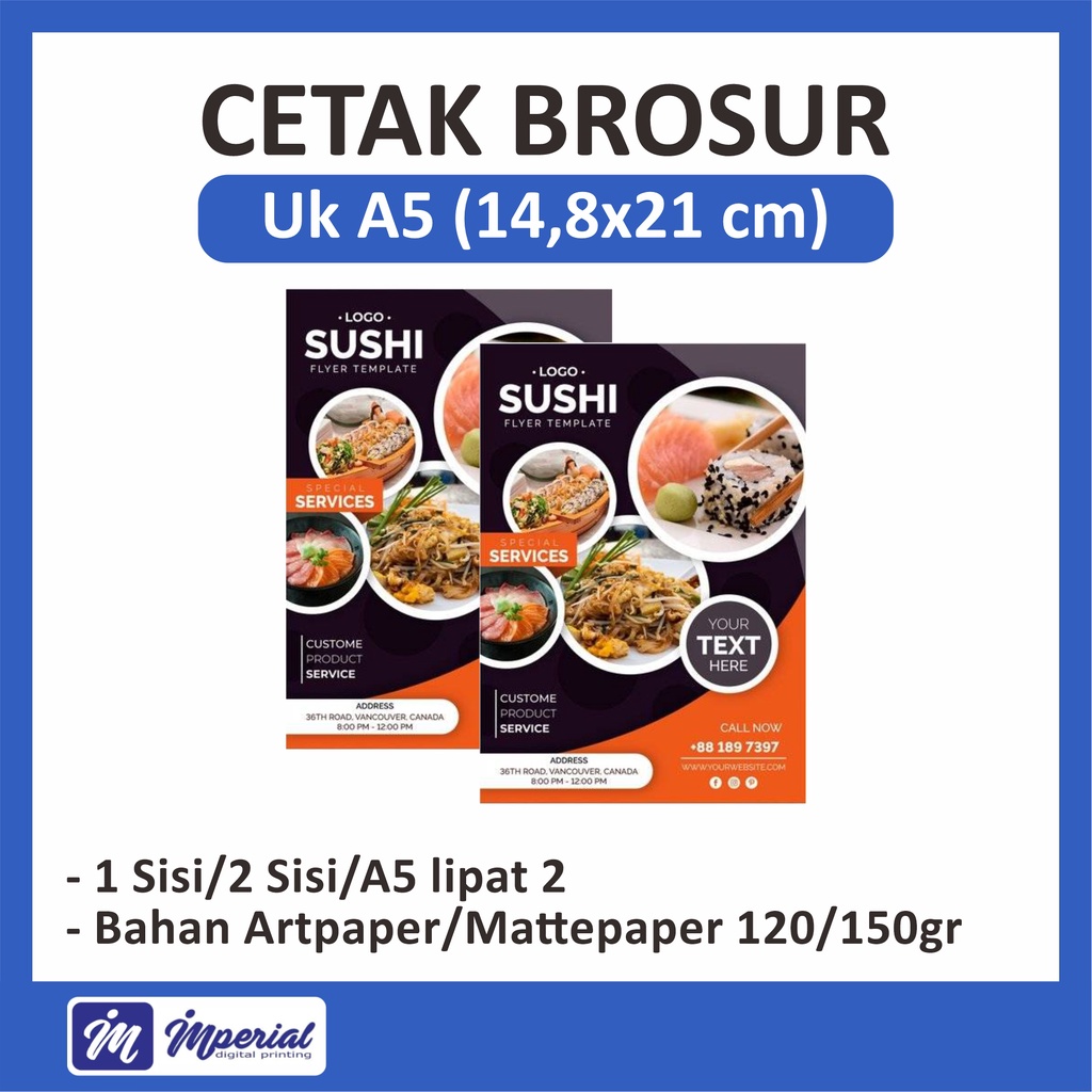 

[FREE POTONG] Cetak Brosur A5 Fullcolor Custom / Cetak Flyer / Leaflet Art Paper / Mattepaper 1 Sisi/2 Sisi / Media Promosi