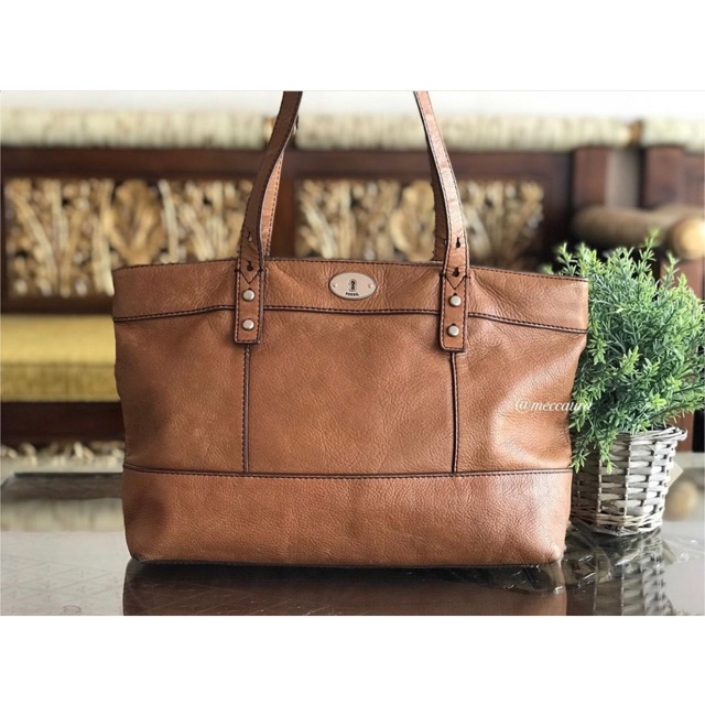 PRELOVED Maddox Marlow Tote Chesnut FOSSIL