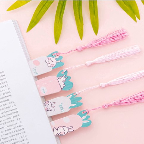 INS Student Office Stationery Bookmark Cute Cartoon Carrot Rabbit Tassel Bookmark