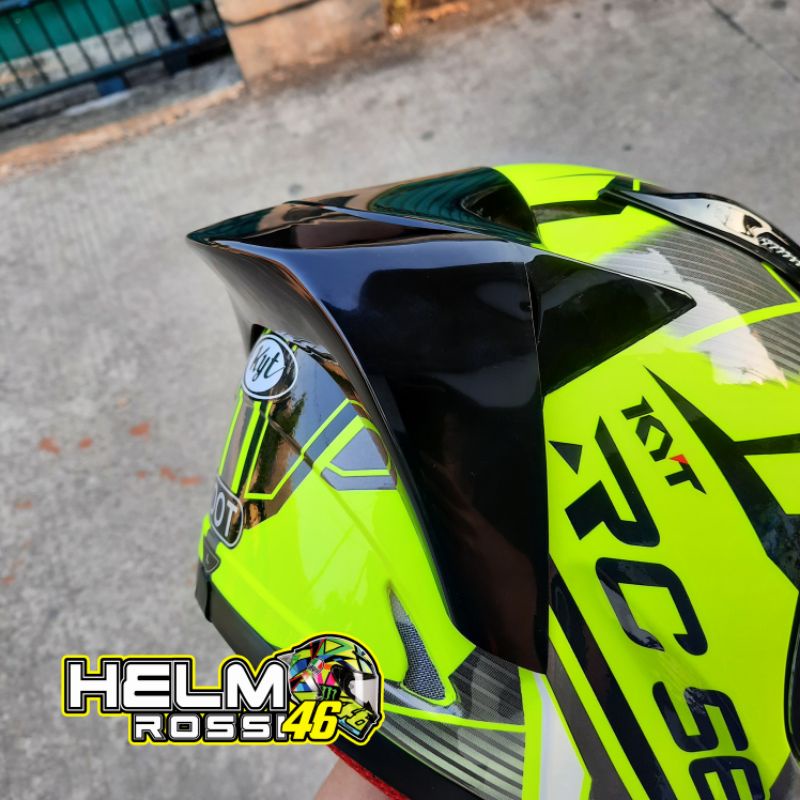 Spoiler 3D Helm KYT RC7 RC 7 RC SEVEN Smoke Hitam Bening sudah termasuk 3M DOUBLE tape tinggal pasang