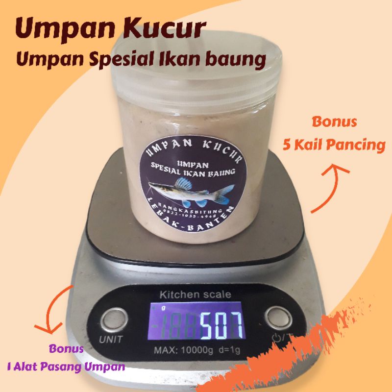 Kucur - Umpan Spesial Ikan BAUNG || 500 Gram || Bonus 5 Kail + 1 Alat Pasang Umpan