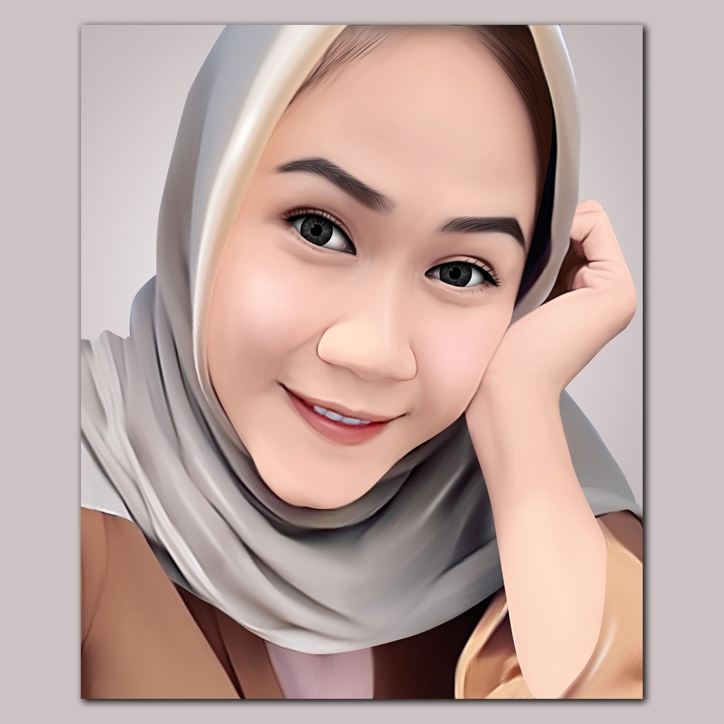 

Digital Painting + Cetak 14 R + Spanram Kayu