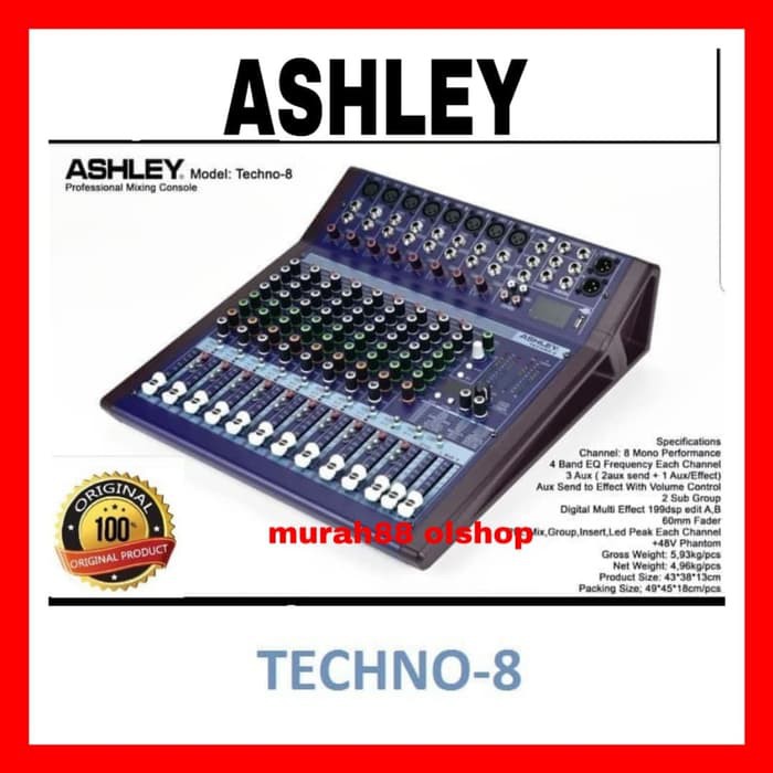 MIXER AUDIO ASHLEY TECHNO-8 8CHANEL ORIGINAL