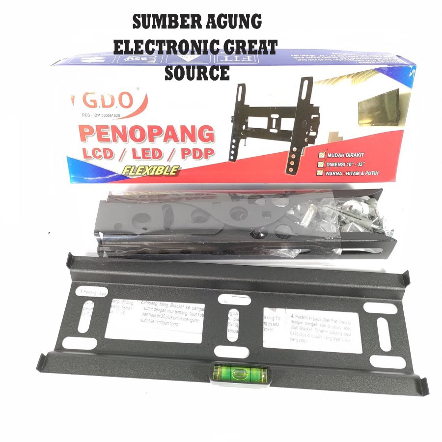 GDO Braket TV Bracket Penopang LCD LED Flexible Fleksiel 10inch Hingga