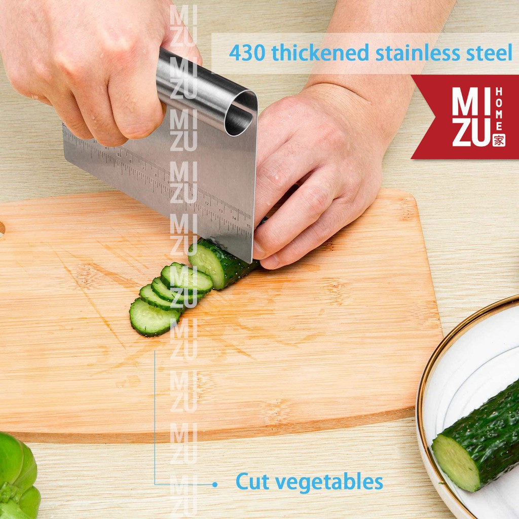 

QUINDICI Ruler Dough Cutter Knife Pemotong Adonan Kue Penggaris Stainless Steel 430 Scraper Chopper