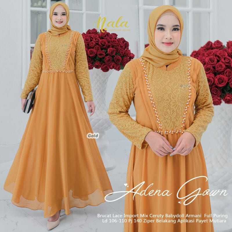 Azirra Set gamis brukat/Adena gown/Silmya dress brukat