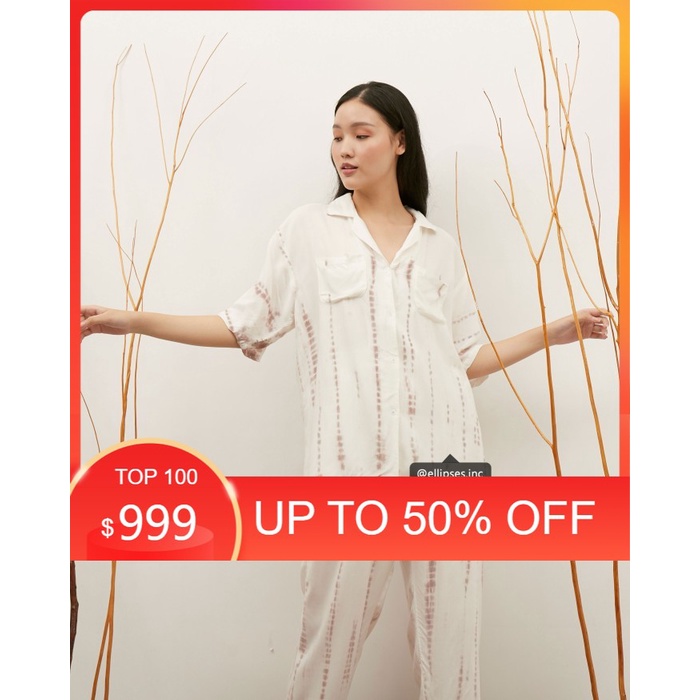 Piyama Tie Dye Shibori/Set Piyama Tie Dye Lengan Pendek - Choco