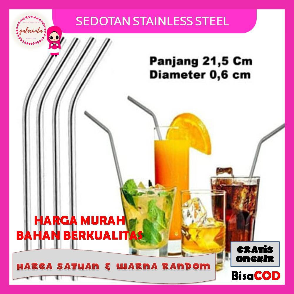 Sedotan Stainless Steel Straw / Sedotan Stainless Steel Bengkok / Sedotan Minuman