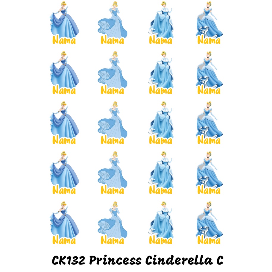 

Sticker Nama Cutting Label Waterproof Tahan Air Cinderella C (CK132)