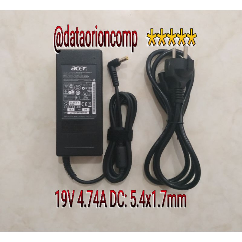 Adaptor Charger acer 19V 4.74A DC 5.5*1.7mm