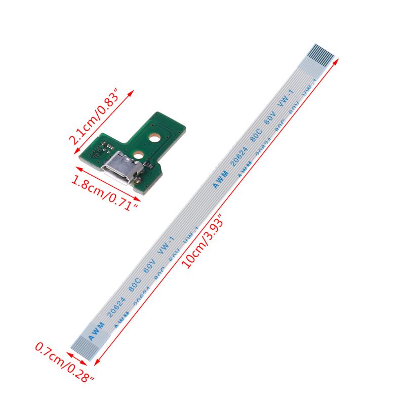 Btsg Papan Port Charging Usb Dengan Kabel Flex 12 Pin Untuk Controller Jds-030 Ps4