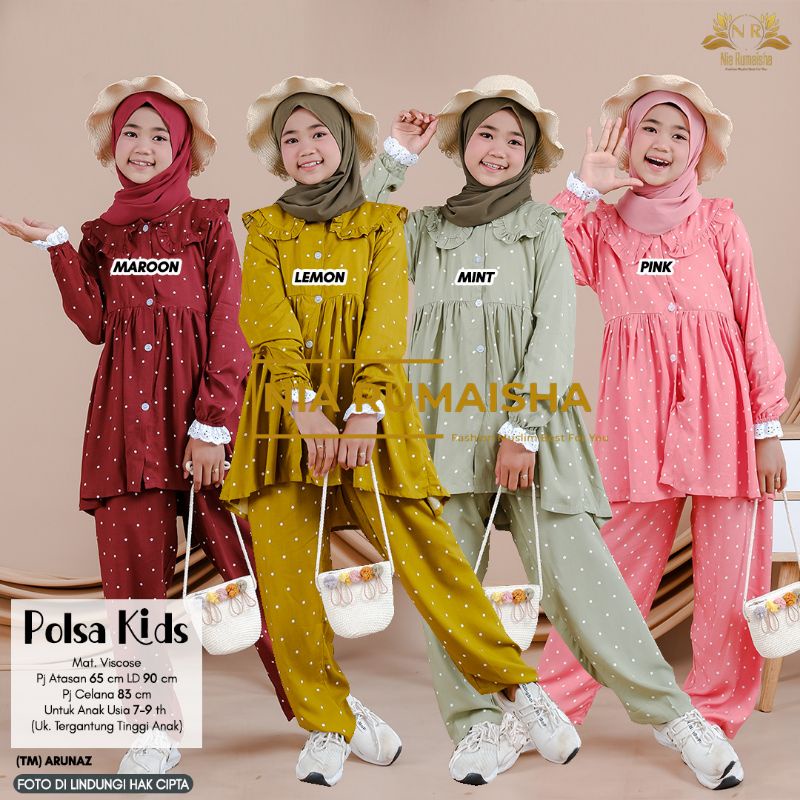 Setelan Anak #1 Motif Polsa / Falfa / Mia Rainbow / Gaida / Granada / Grenty / Shafa / Nagita / Metta / JK / Leopard / Khaula / Joela / Jihan / Jannah / Rasya / Rose / Jofa / Rinaya / Jannati / Ulfa / Moza Original Nia Rumaisha-2