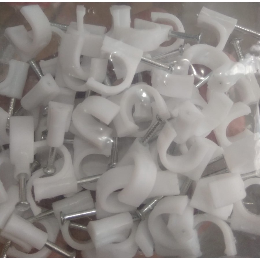 Klem Kabel Paku Beton Round Cable Clips