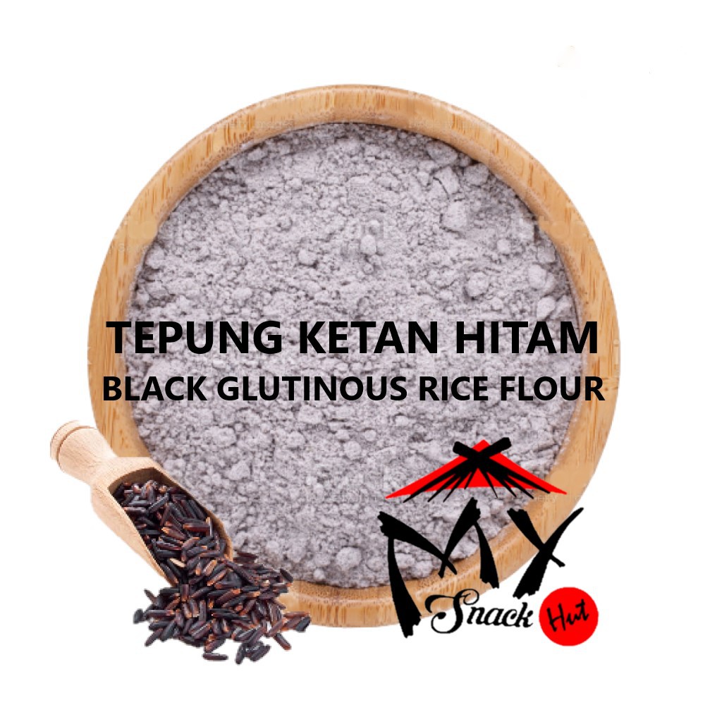 TEPUNG KETAN HITAM 250GR - PURE BLACK GLUTINOUS RICE FLOUR POWDER - KETAN IRENG BUBUK STICKY RICE HALAL MUI