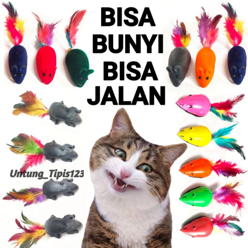 tikus bulu mainan anjing tikus mainan kucing bisa jalan mainan hewan pet toys teaser