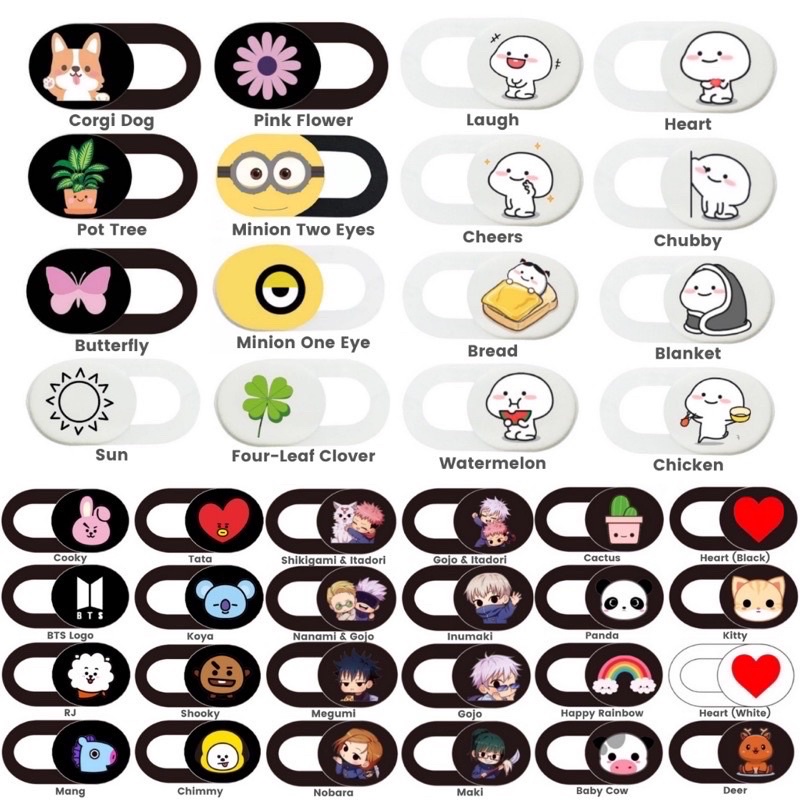 [DEFECT] Sale Produk Cacat Sedikit Penutup Kamera Cartoon Lucu Sticker Webcam Cover Camera Laptop, Macbook, iPad, HP