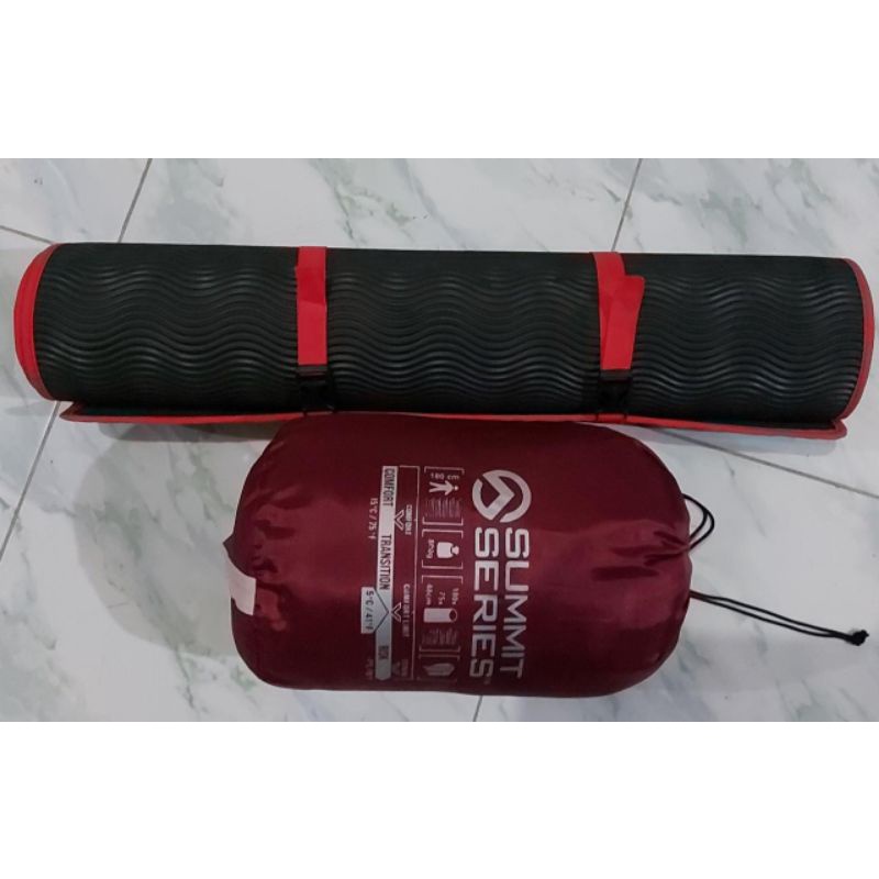 Pahe (paket hemat) Sleeping bag Polar Bulu dan matras spon