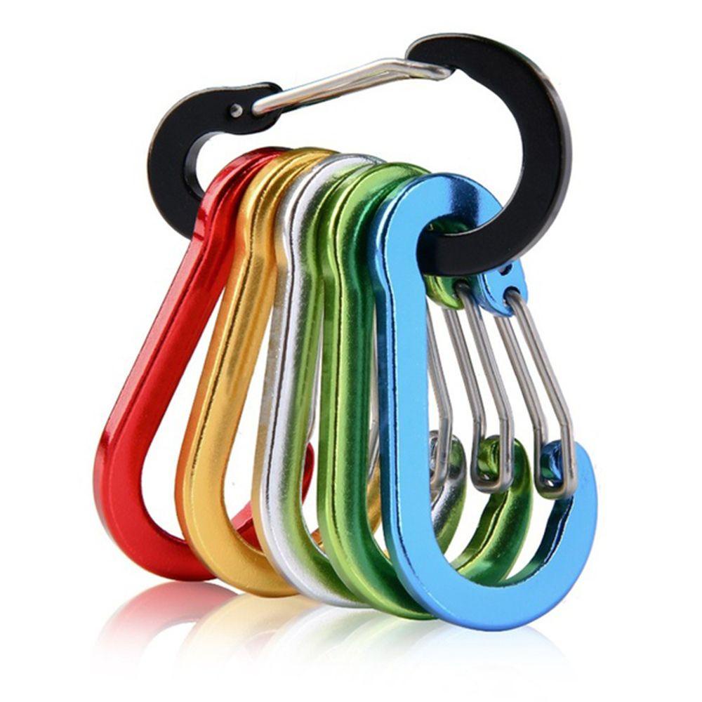 Nickolas1 Carabiner 5Pcs Hiking Hook Bentuk S Bahan Aluminium Alloy Memancing Musim Semi Gesper