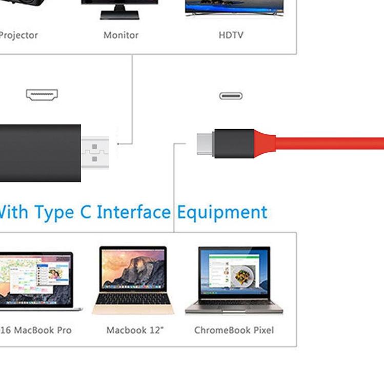 ❆ KABEL CONVERTER TYPE C TO HDMI ADAPTOR HDMI KE TIPE C HDTV HP KE TV 2M ☺