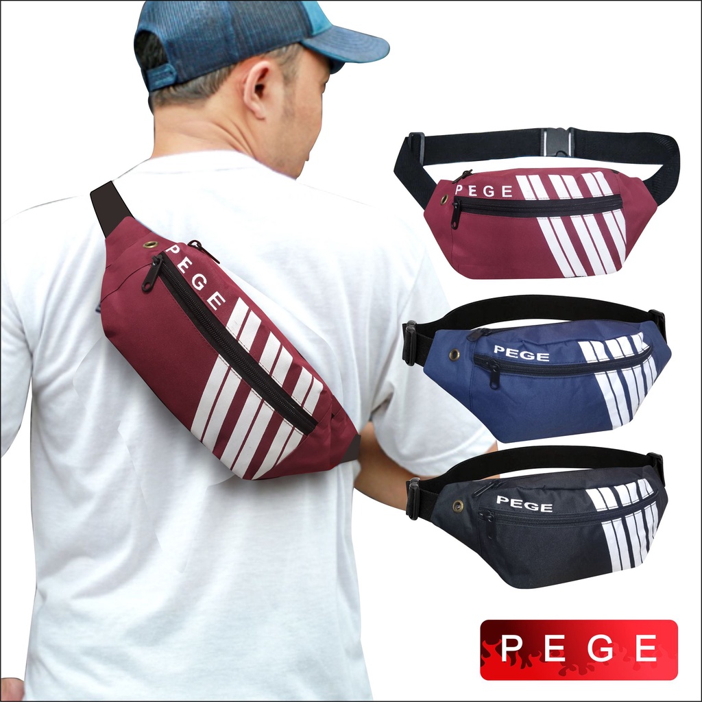 Tas Selempang Pria Waistbag Slempang Bahu Kasual distro Bisa untuk Tas Pinggang - PG 8855