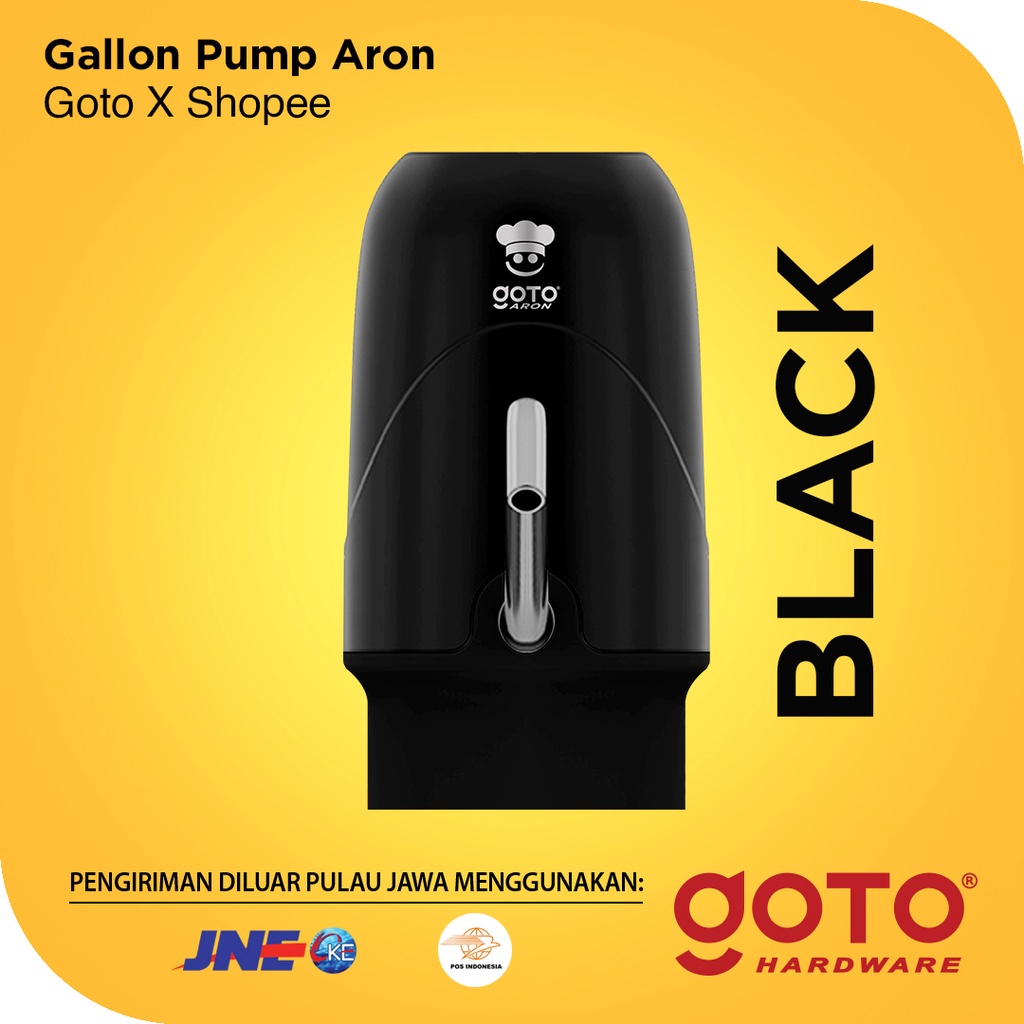 GOTO Aron X Shopee Pompa Galon Elektrik Pencetan Air Minum Otomatis Murah Dispenser Alat Pemompa Kompa Kran Pancuran Galon Bawah Baterai Cas Automatic Water Pump Electric USB Charger Portable Recharge Warna Orange Original Goto Hardware ok