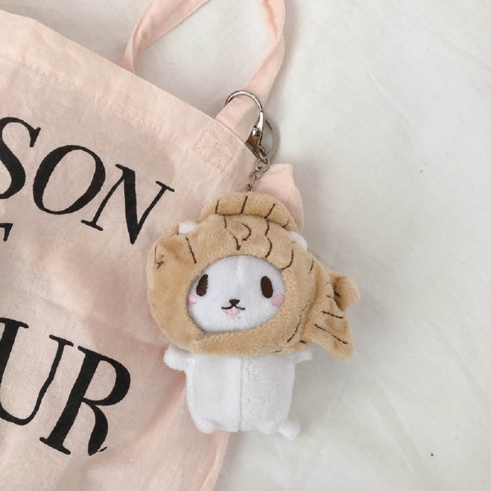 Needway  Korean Cat Plush Keychain Door Keyring Key Chains Cat Snapper Keyrings Women Cute Doll Pendant Fashion Jewelry Bag Girls Bag Pendant