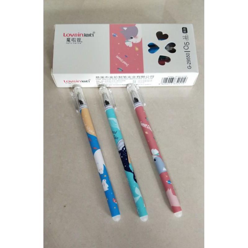 

12pcs Pulpen Bisa Dihapus Motif G-29550 Lovein / Bolpoint Bisa Dihapus