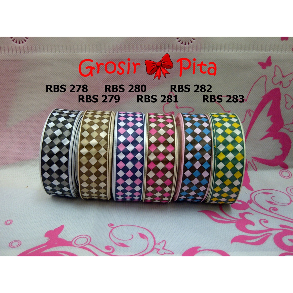 

(25 yard) Pita Grosgrain Motif RBS 278,279,280,281,282,283 | Toko Bahan Craft | Grosir Pita