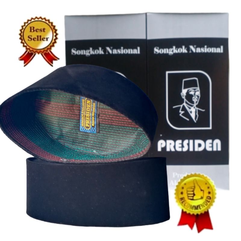 Peci - Songkok - Peci Hitam - Peci Dewasa - Peci Anak - Peci Hitam Polos Tinggi 9 cm