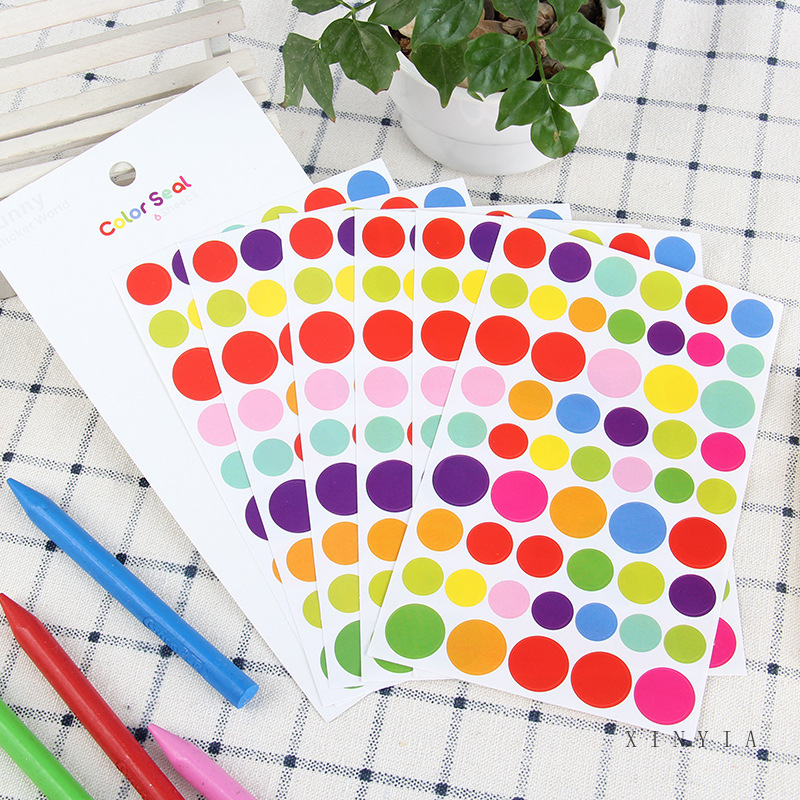 6 Pcs/Set Sticker Alphabet Huruf Abjad Angka Minggu Bulanan Dot Warna Candy Deco Jurnal Diary Scrapbook Stiker Dekorasi