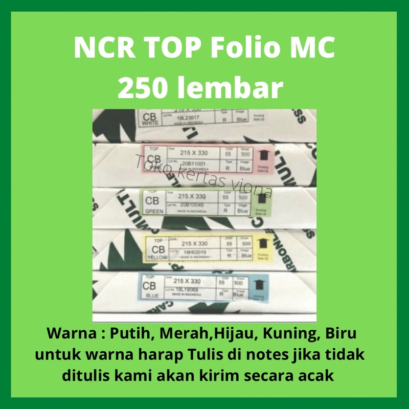 

kertas NCR / kertas Nota MC isi 250 lembar
