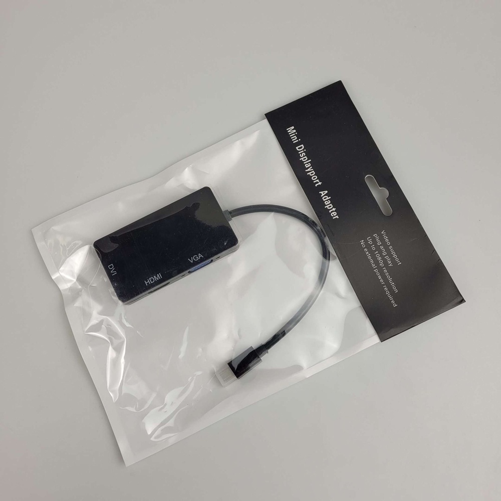 Adapter Konverter Mini Display port ke HDMI DVI VGA ThunderboltMDP1IN3